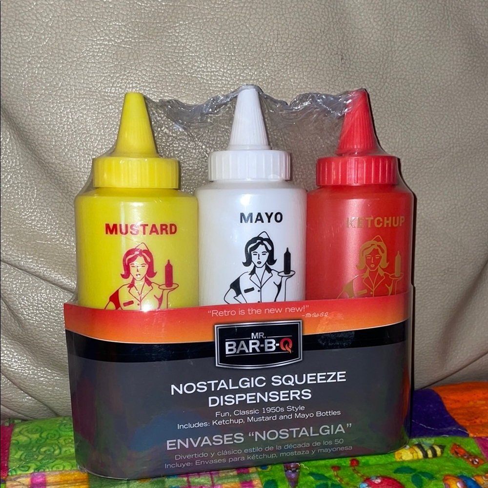NWT Mr. Bar-B-Q Nostalgic Squeeze Dispensers